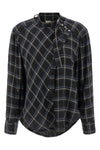 gerla blouse in tartan wool blend fabric
