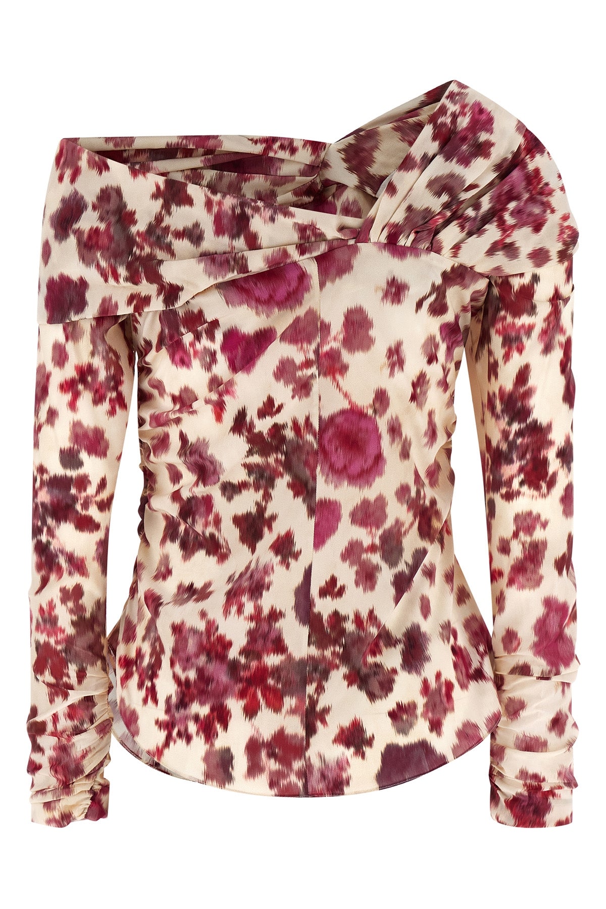 draped and curled danka stretch silk top