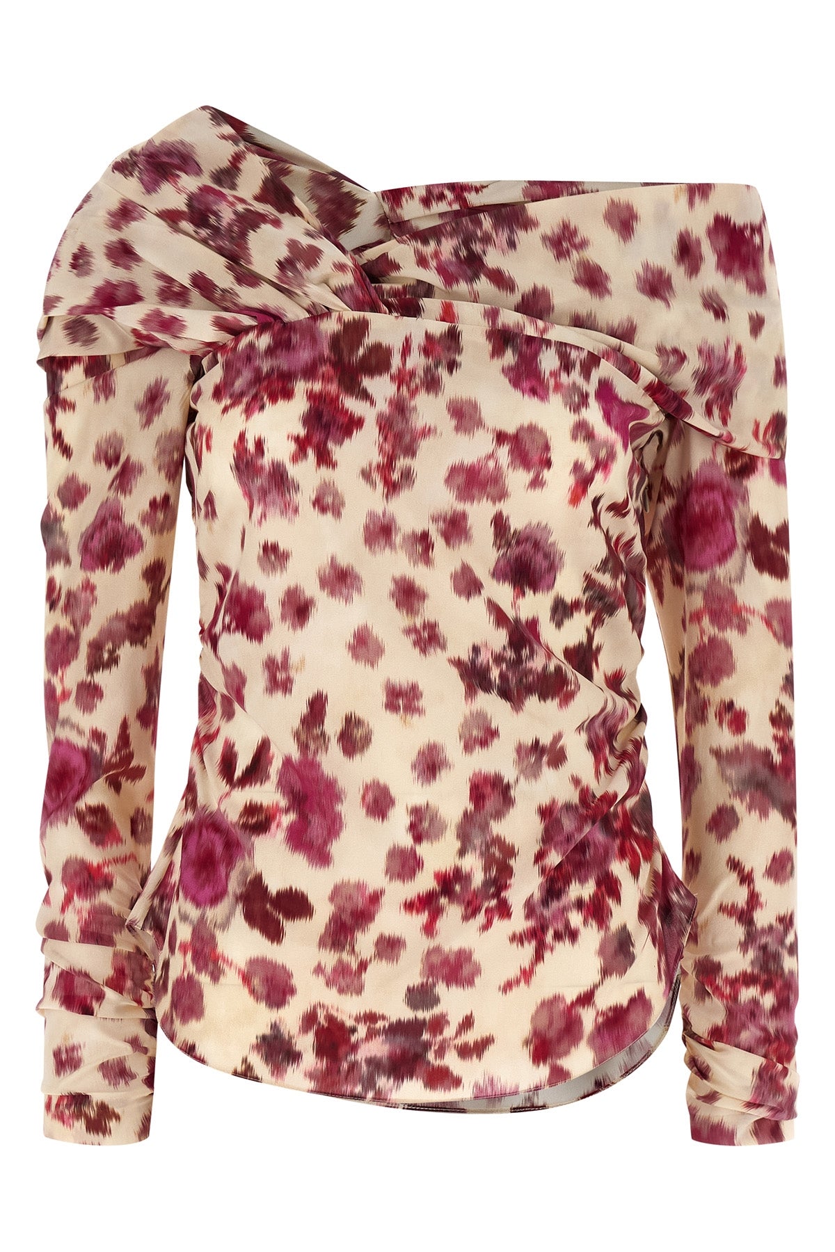 draped and curled danka stretch silk top