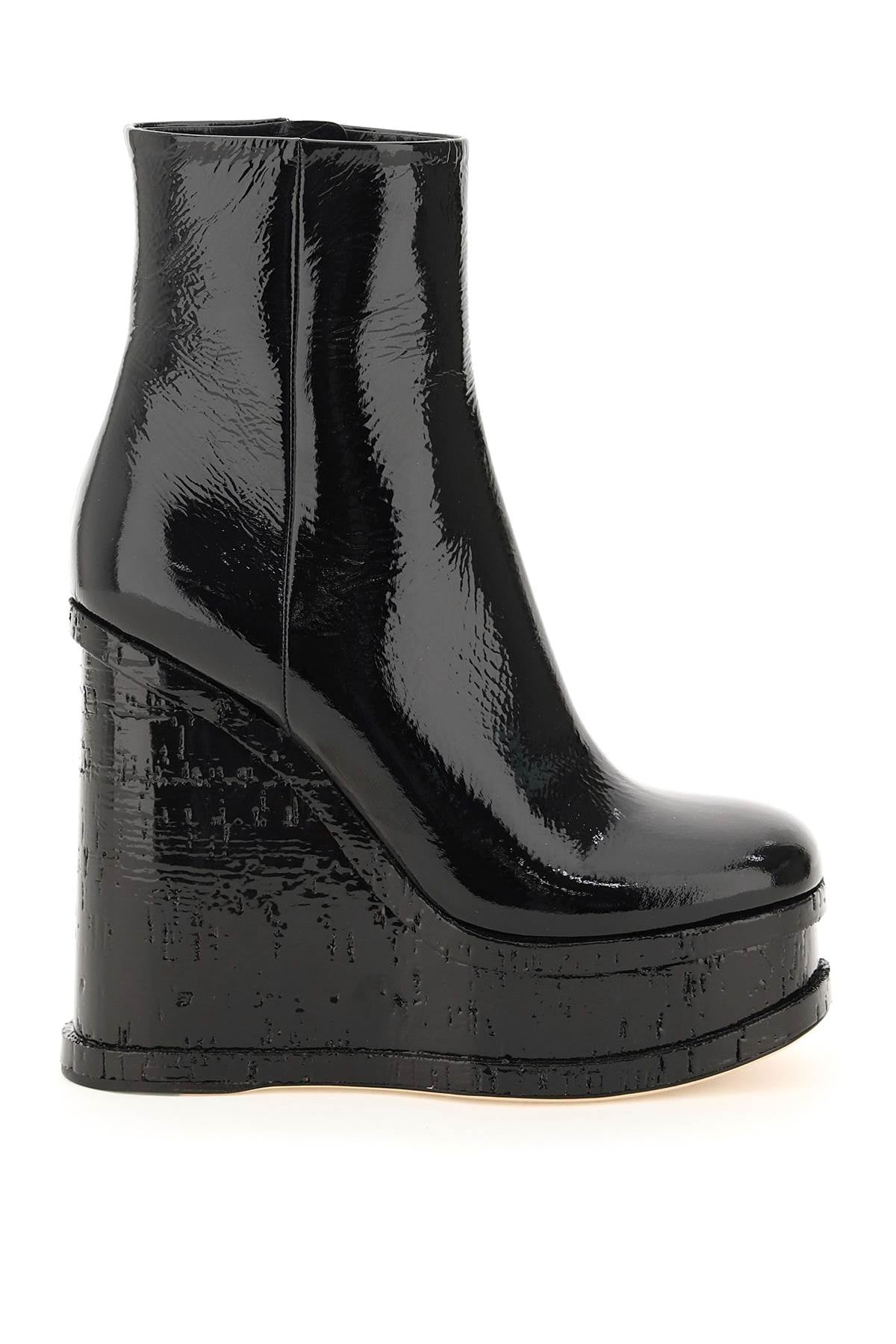 lacquer doll wedge ankle boots