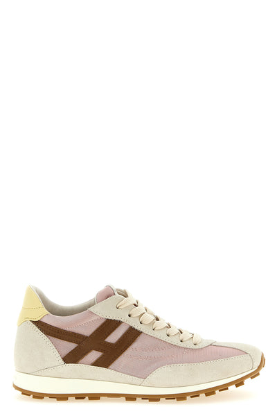 hogan athletic sneakers in suede and technical fabric