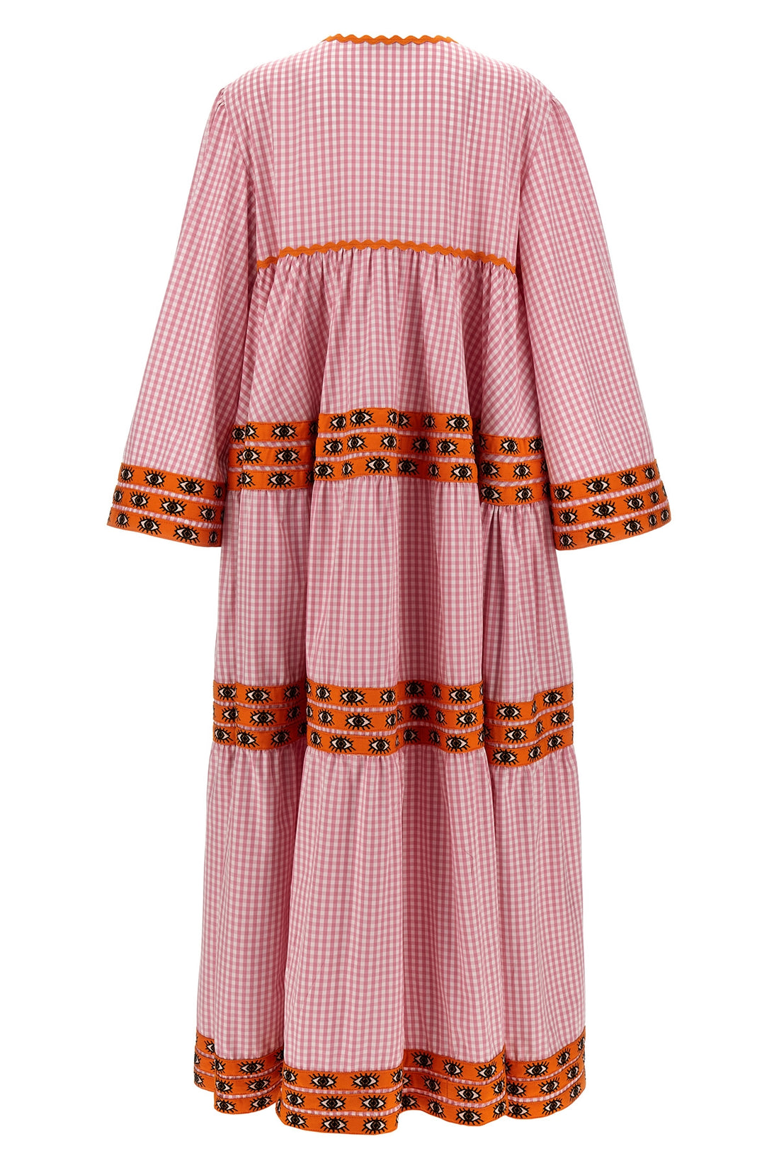 FLORA SARDALOS OS vichy print cotton maxi ydra dress