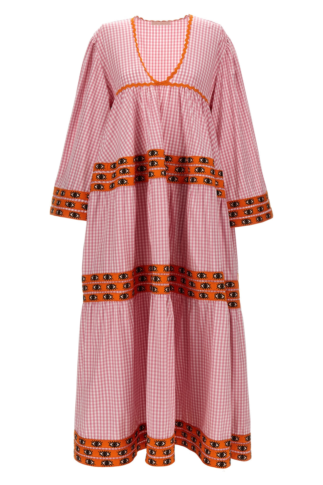 FLORA SARDALOS OS vichy print cotton maxi ydra dress