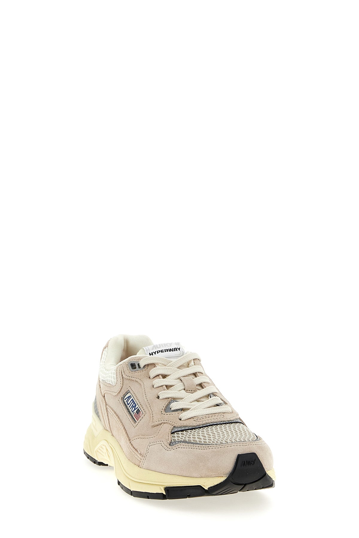 hyperway low suede and mesh sneakers