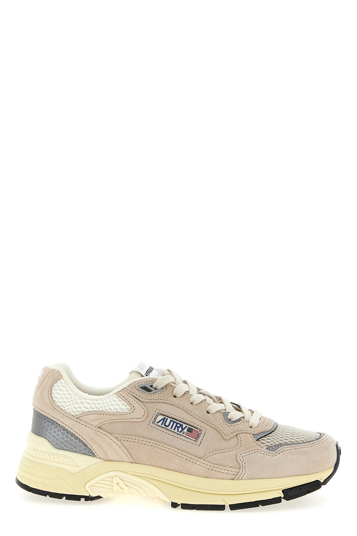 hyperway low suede and mesh sneakers
