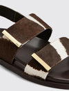 cow print pony skin sandals