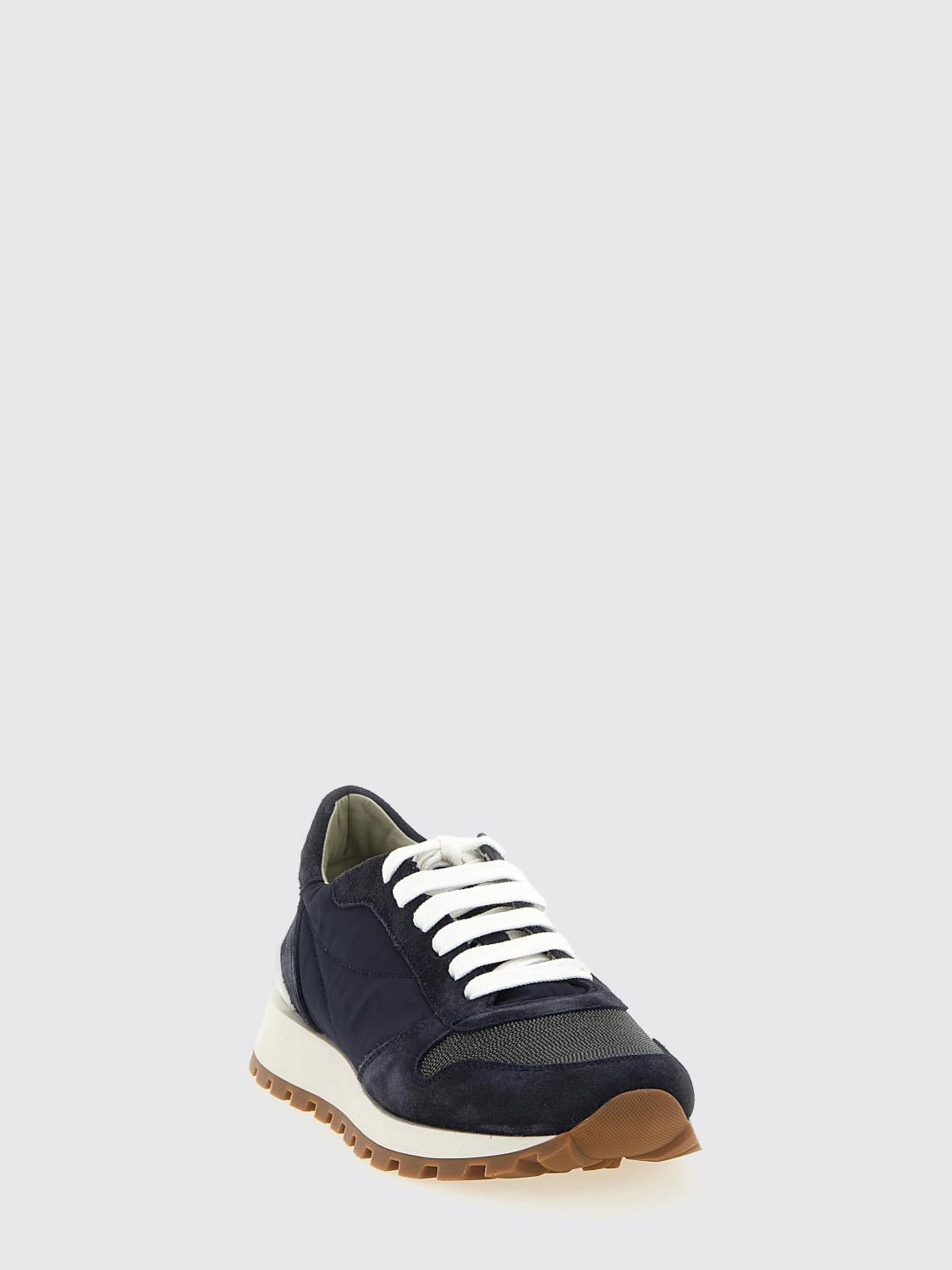suede and nylon sneakers with monile