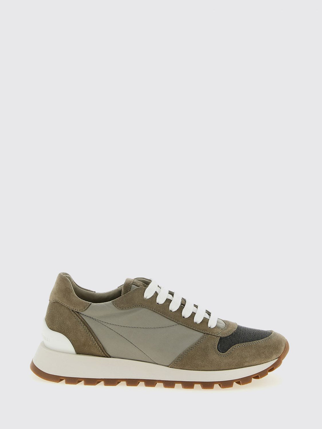 BRUNELLO CUCINELLI 36 suede and nylon sneakers with monile