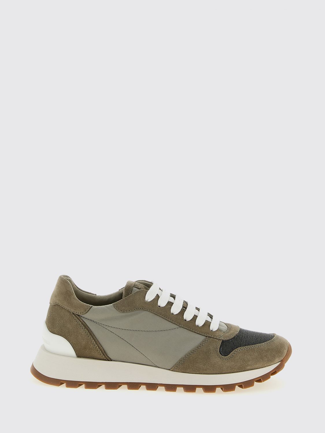 suede and nylon sneakers with monile