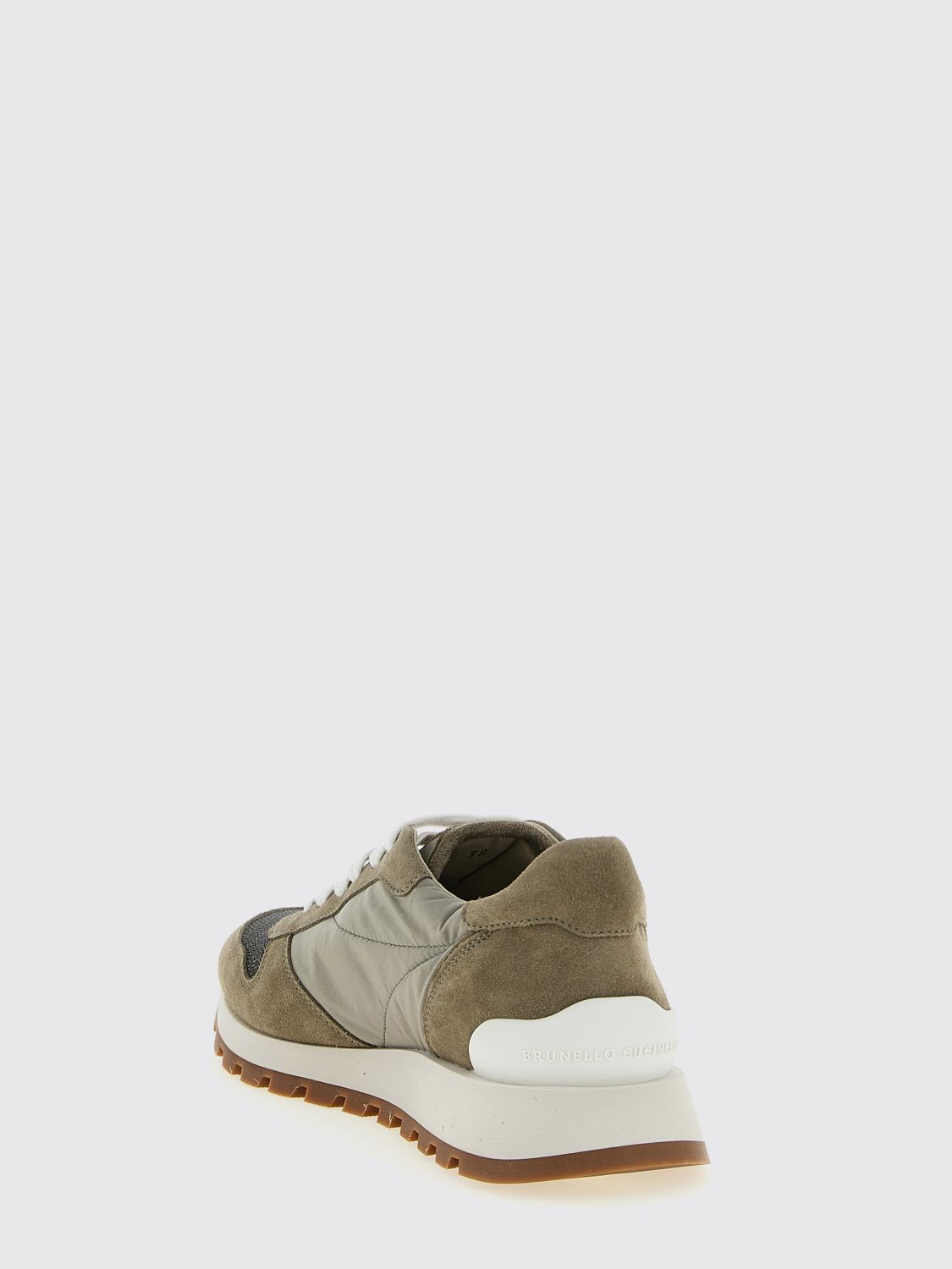 suede and nylon sneakers with monile
