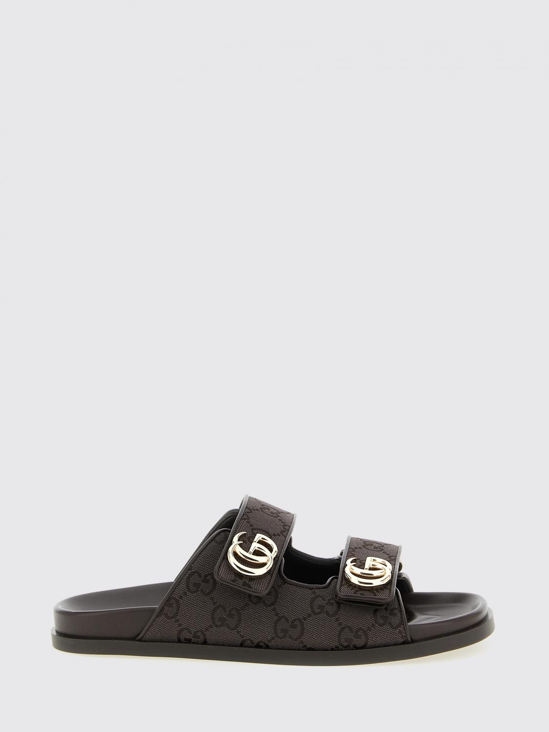 gg jacquard monogram canvas sandals