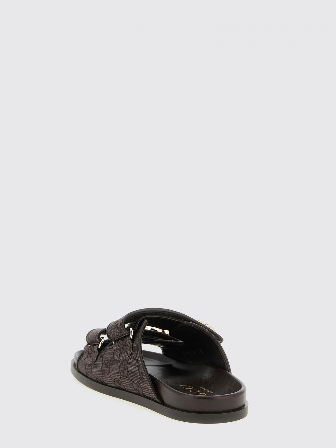 gg jacquard monogram canvas sandals