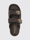gg jacquard monogram canvas sandals