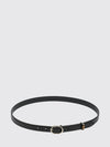 leather belt with oval buckle
