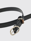 leather belt with oval buckle