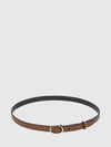 leather belt with oval buckle