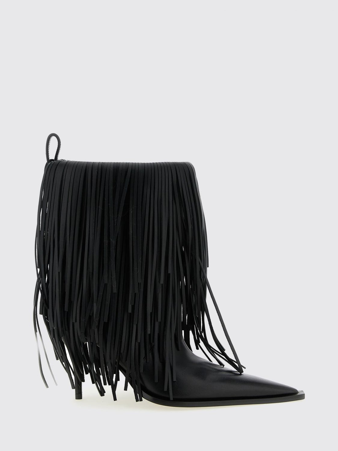 BALENCIAGA 36 avenue leather ankle boots with fringes