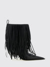 avenue leather ankle boots with fringes