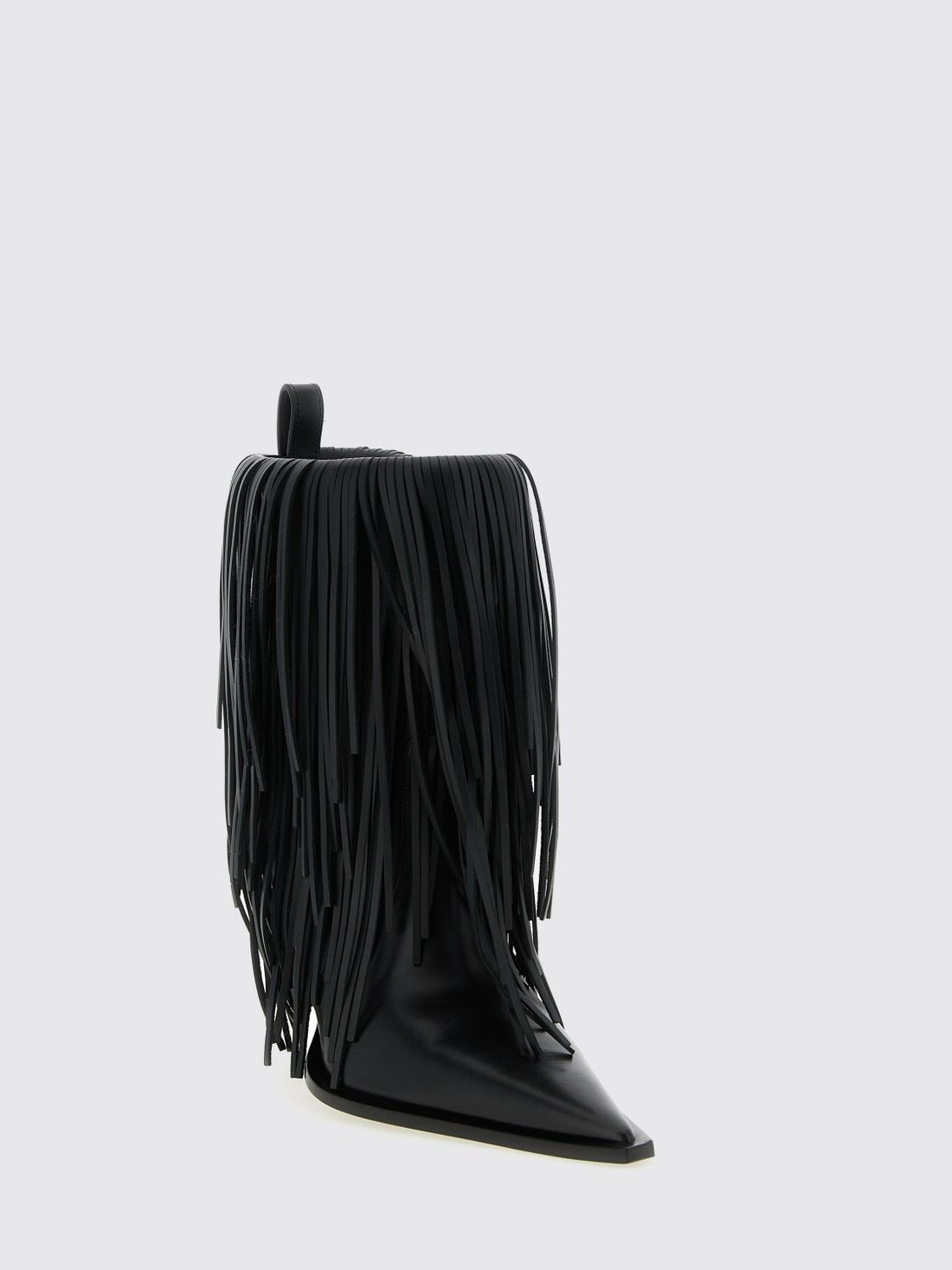BALENCIAGA 36 avenue leather ankle boots with fringes