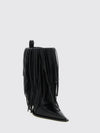 avenue leather ankle boots with fringes