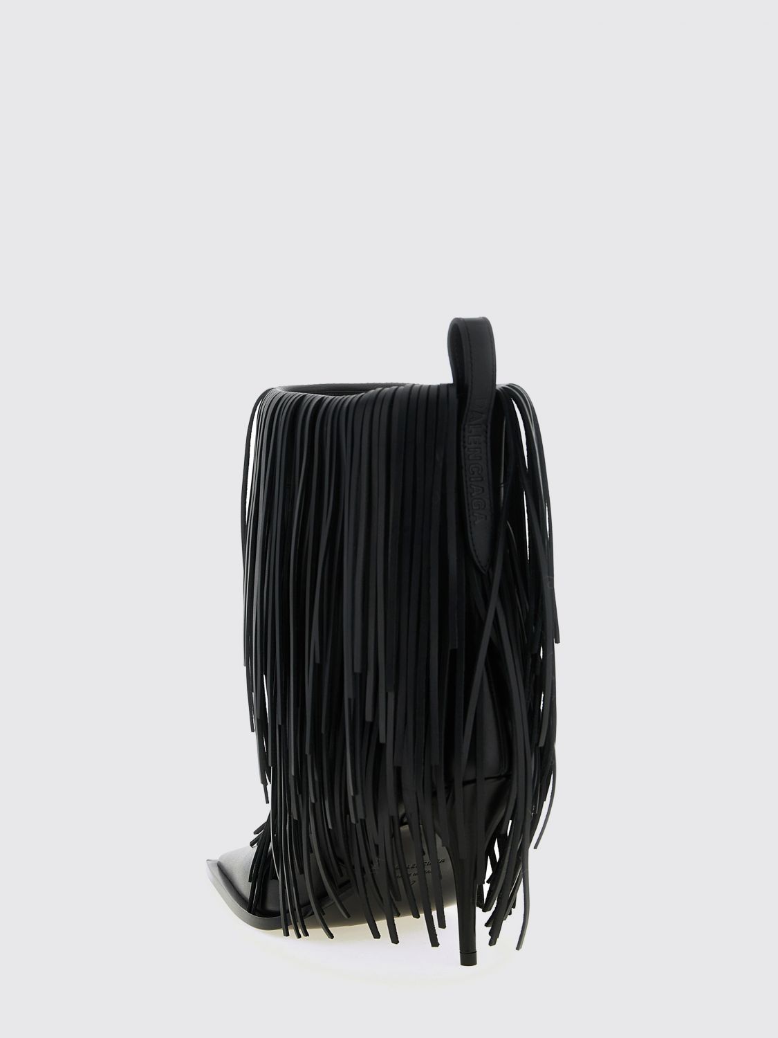 avenue leather ankle boots with fringes