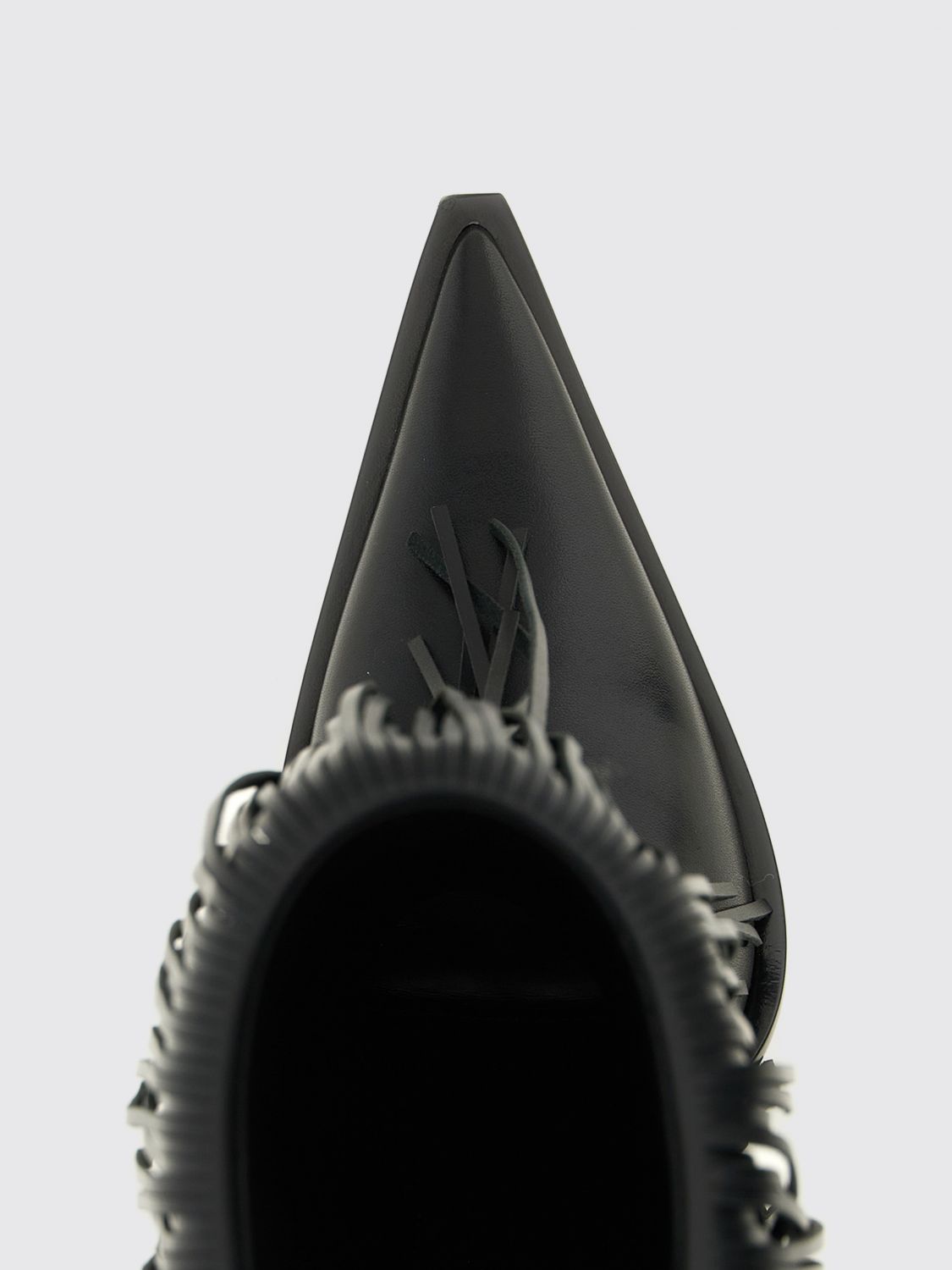 avenue leather ankle boots with fringes