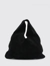 blind triangular suede bag