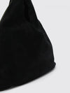 blind triangular suede bag