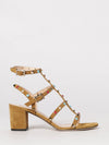 rockstud suede sandals with stones