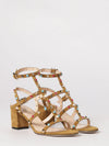 rockstud suede sandals with stones