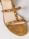 rockstud suede sandals with stones