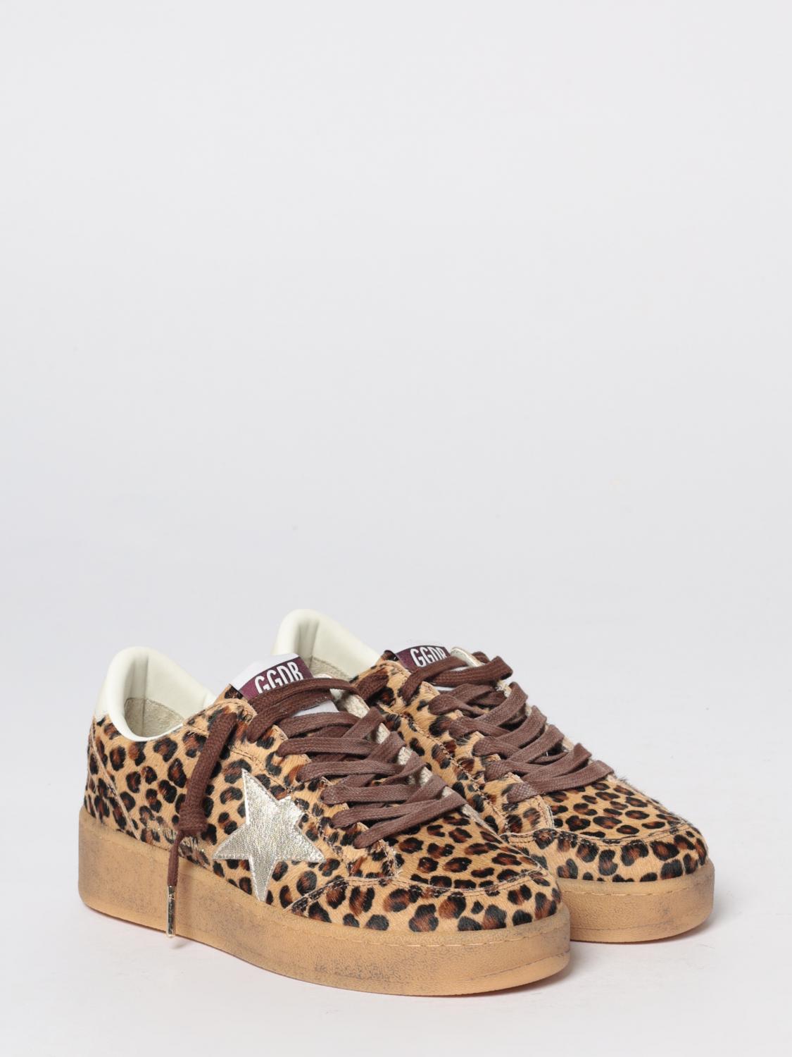 ball star used-effect pony skin and leather sneakers