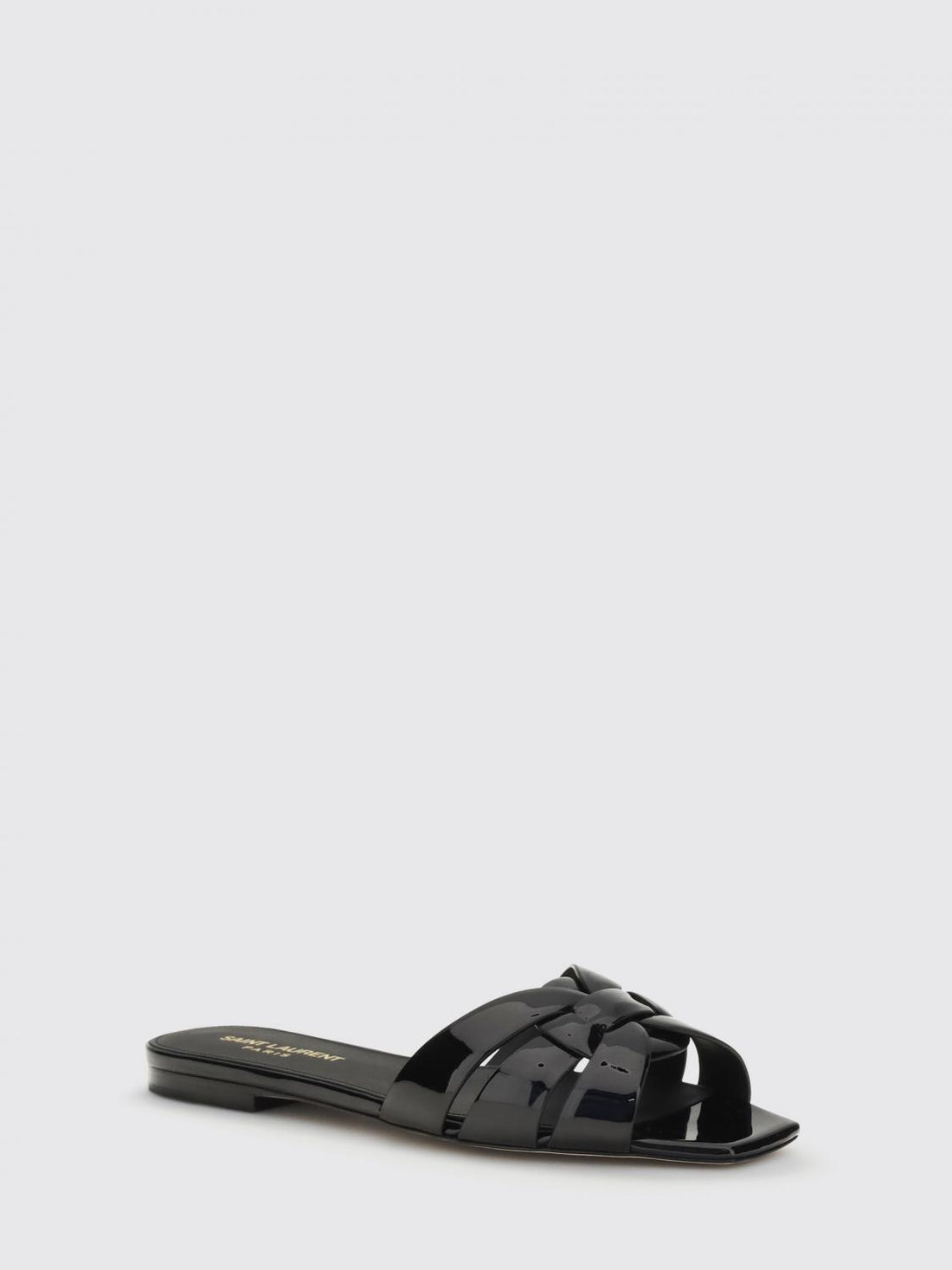 SAINT LAURENT 37½ nu pieds 05 tribute patent leather mules