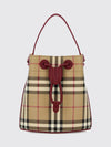 vintage check coated cotton bucket bag