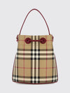 vintage check coated cotton bucket bag