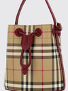 vintage check coated cotton bucket bag