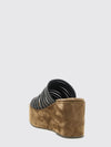 suede wedge sandal with monile