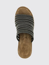 suede wedge sandal with monile