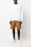single knee cotton bermuda shorts