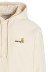 american script cotton blend hoodie