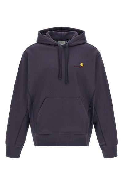 american script cotton blend hoodie