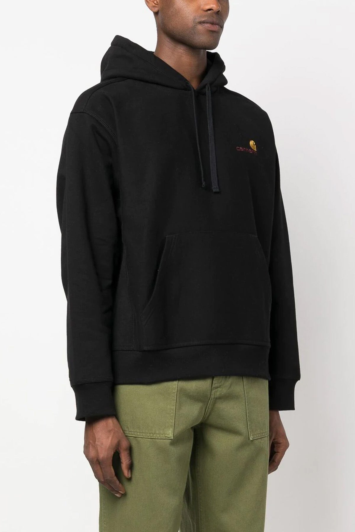 american script cotton blend hoodie