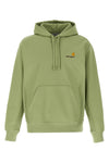 american script cotton blend hoodie