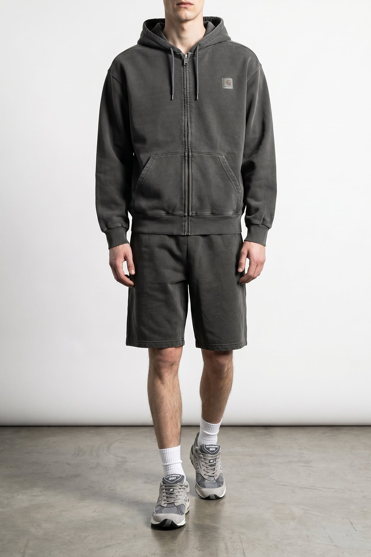 nelson sweat bermuda shorts in heavy unbrushed cotton jersey dyed in a used-ef