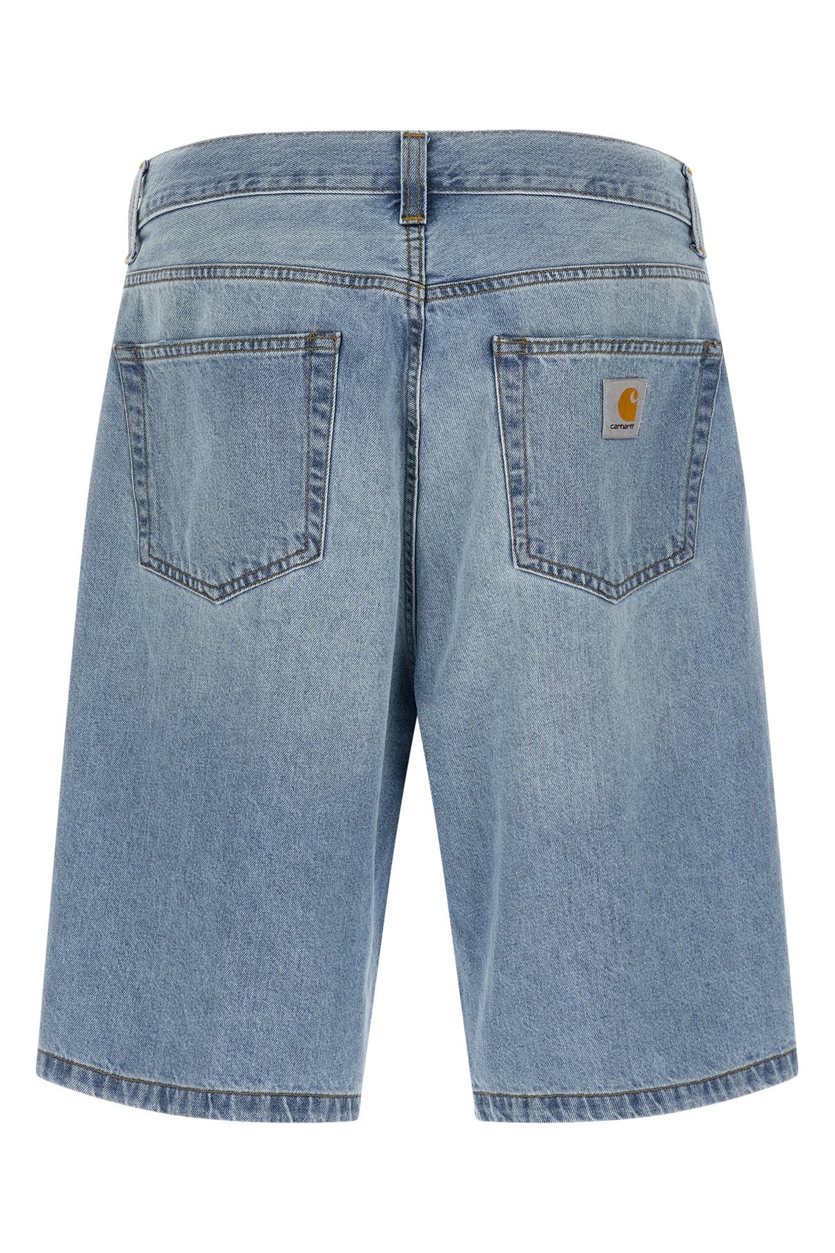 landon bermuda shorts in heavy heavy worn bleached wash cotton denim shorts