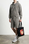 nelson hoodie in heavy unbrushed cotton jersey dyed a délavé effect garment