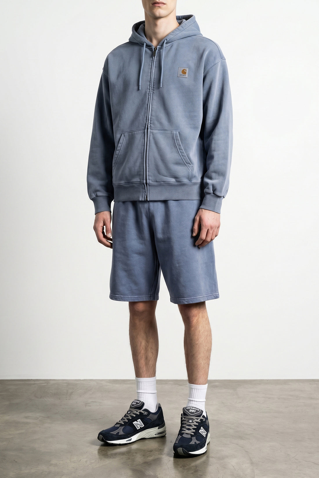 CARHARTT WIP M nelson hoodie in heavy unbrushed cotton jersey dyed a délavé effect garment
