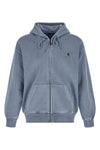 nelson hoodie in heavy unbrushed cotton jersey dyed a délavé effect garment