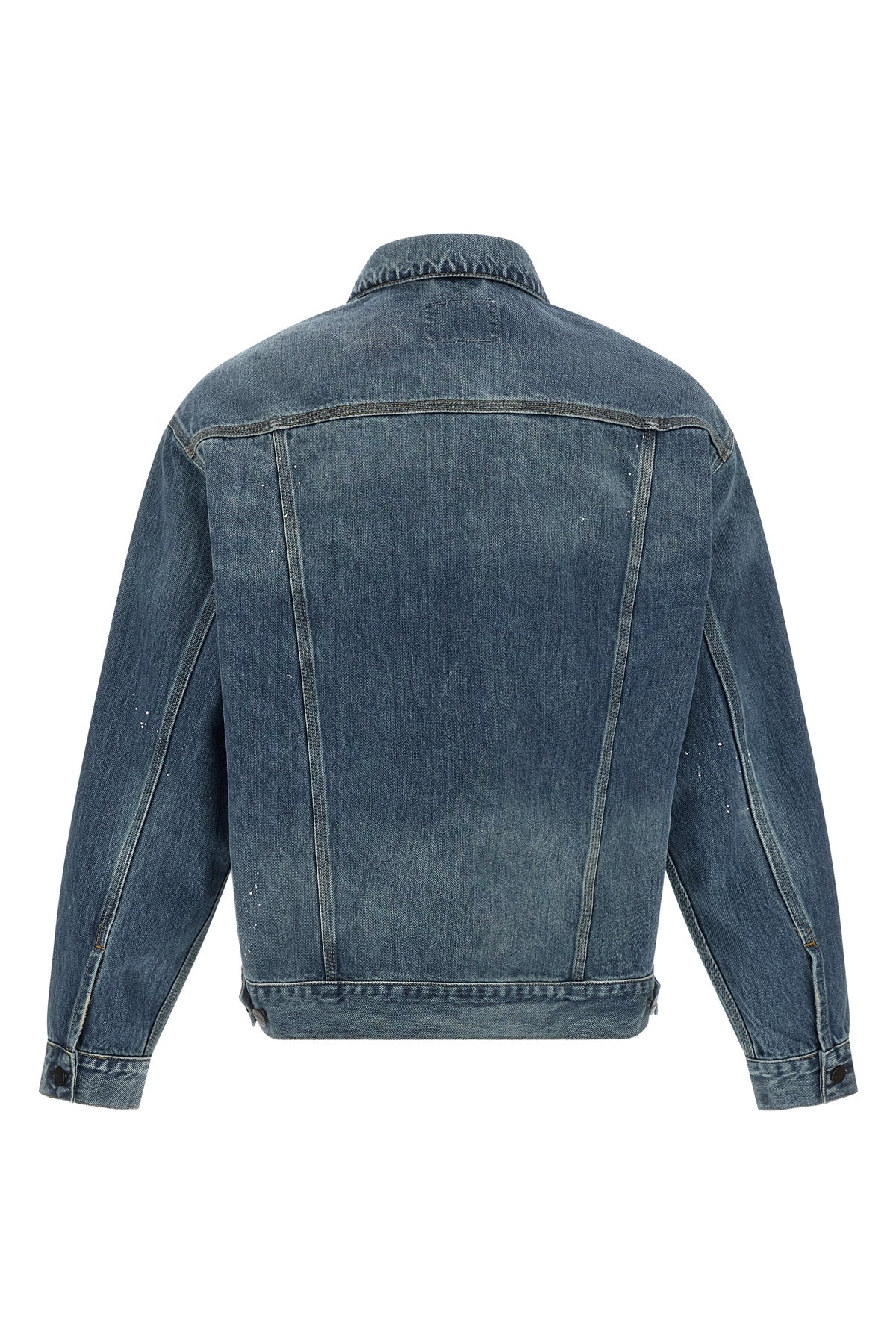 helston used effect cotton denim jacket
