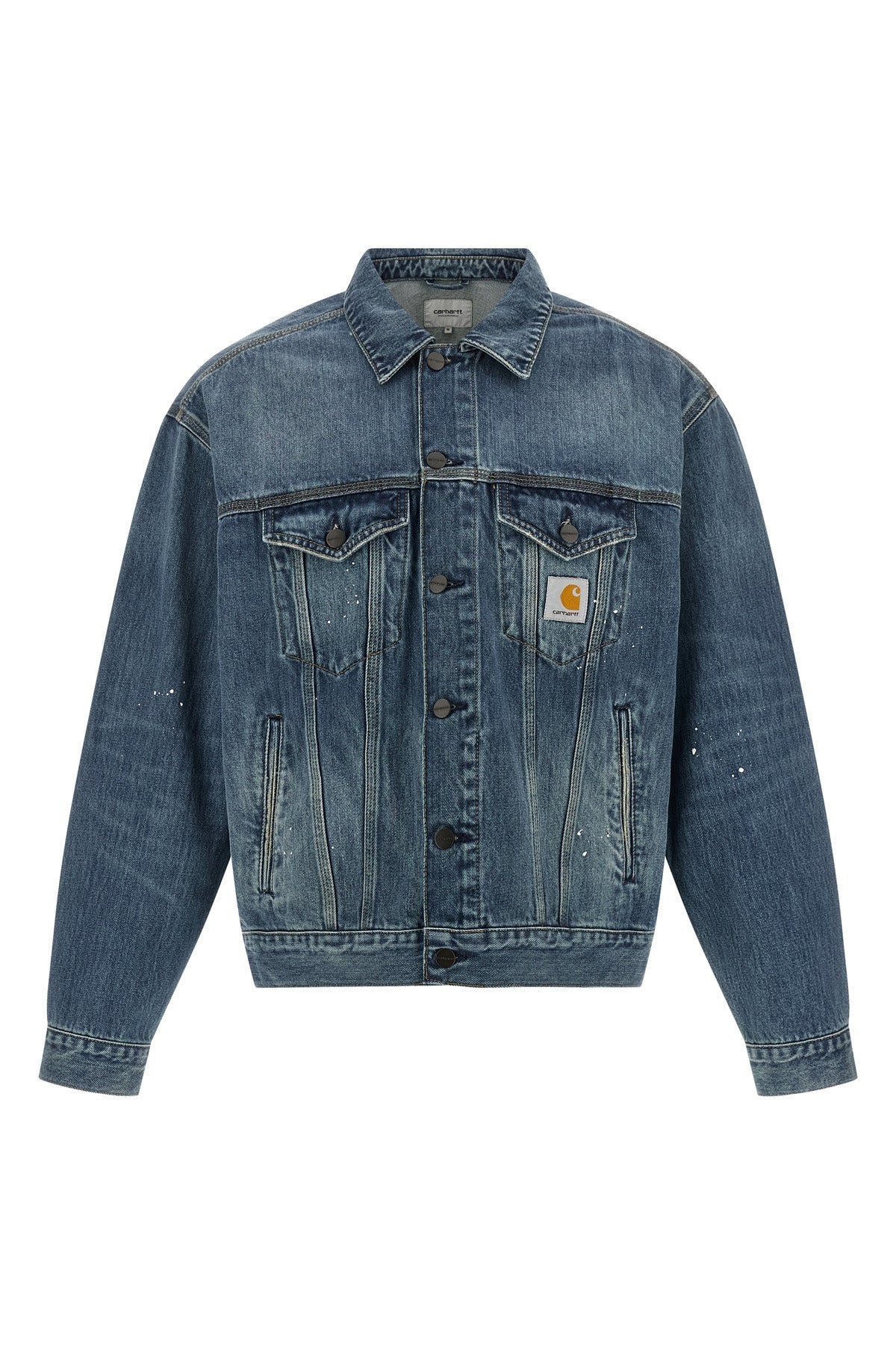 helston used effect cotton denim jacket